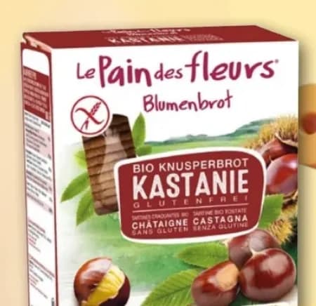 Blumenbrot Knusprige Bio Kastanien-Schnitten Vegan
