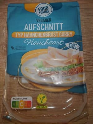 Veganer Aufschnitt, Typ Hähnchenbrust Curry