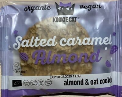Kookie Cat Salted caramel Almond Bio veganer Keks mit gesalzenes Karamell Mandeln