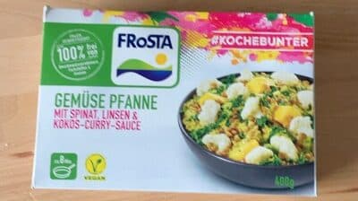 Gemüsepfanne mit Spinat, Linsen & Kokos-Curry-Sauce