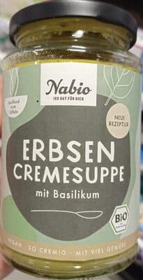Erbsensuppe mit Basilikum