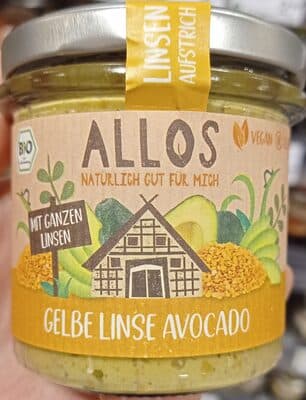 Linsen-Aufstrich gelbe Linsen Avocado