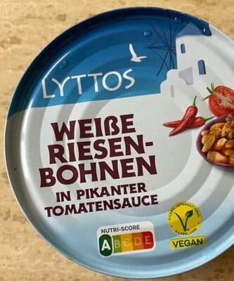 Weiße Riesenbohnen in pikanter Tomatensauce