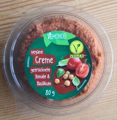 Vegane Creme getrocknete Tomate und Basilikum