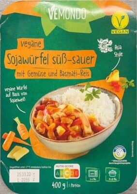 Vegane Sojawürfel süß-sauer