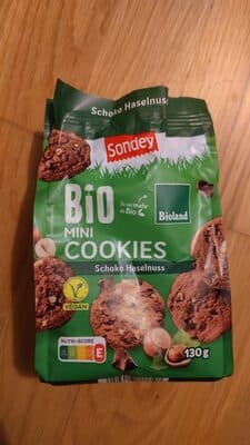Mini Cookies Schoko Haselnuss Bio