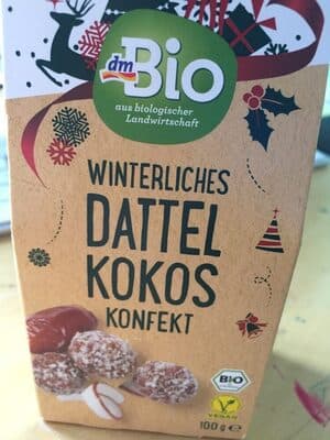 Winterliches Dattel Kokos Konfekt
