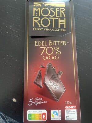 Edelbitter-Schokolade 70% Cacao
