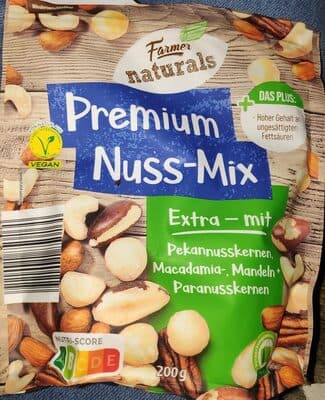 Premium-Nussmix - Extra mit Mandeln, Cashew-, Para-, Pekan-, Macadamia-Nusskernen