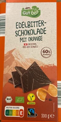 Edelbitterschokolade mit Orange