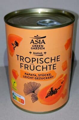 Tropische Früchte - Papaya-Stücke leicht gezuckert