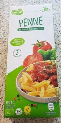 Bio Penne mit Tomaten-Basilikum-Sauce