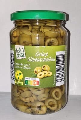 Spanische grüne Oliven in Scheiben
