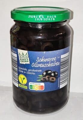 Spanische geschwärzte Oliven in Scheiben