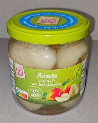 Birnen halbe Frucht mit Süßungsmitteln
