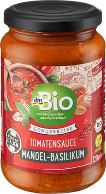 Tomatensauce Mandel-Basilikum
