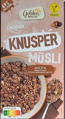 Knusper Müsli mit 5% kakaofreier Schokoladenalternative