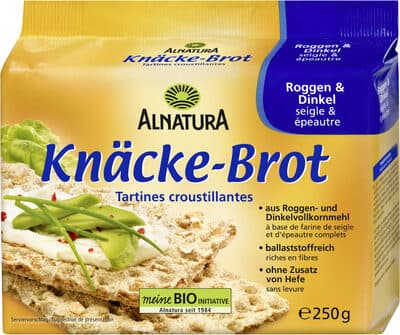 Alnatura Knäckebrot Roggen & Dinkel Bio-Vollkornknäckebrot aus Roggen und Dinkel