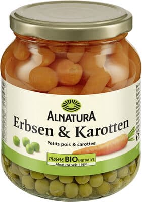 Erbsen und Karotten