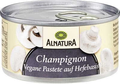 Alnatura Champignon Vegane Pastete auf Hefebasis Bio Brotaufstrich auf Hefebasis mit Champignons
