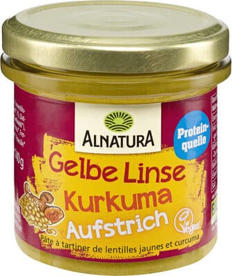 Gelbe Linse Kurkuma Aufstrich