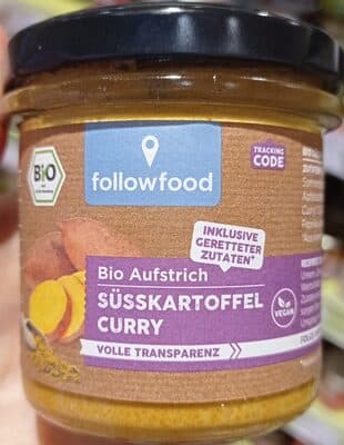Followfood Bio Aufstrich Süßkartoffel Curry Bio Süßkartoffelaufstrich