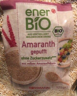 Amaranth gepufft ohne Zuckerzusatz