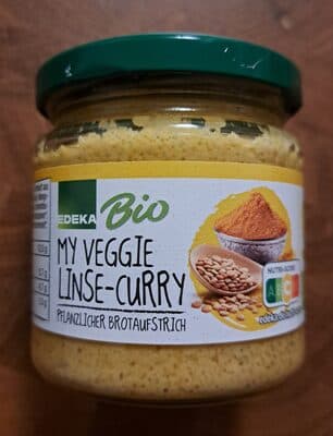 Bio My Veggie Linse-Curry Pflanzlicher Brotaufstrich mit Linsen und Curry