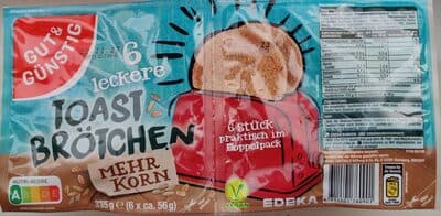 6 leckere Toastbrötchen Mehrkorn