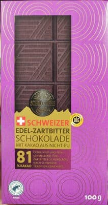 Schweizer Edel-Zartbitter Schokolade