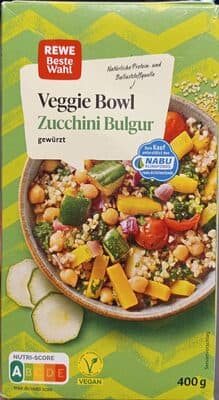 Veggie Bowl Zucchini Bulgur Gemüsemischung mit Kichererbsen und Bulgurweizen, gewürzt, tiefgefroren