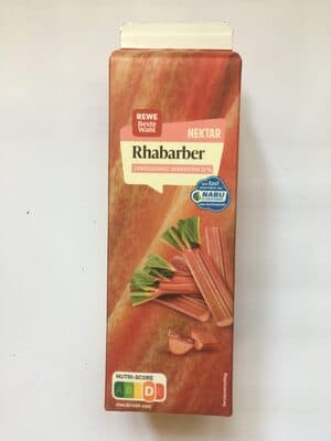 Rhabarber Nektar. Gemüsegehalt: mindestens 50%