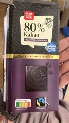 80% Kakao Edelbitter Schokolade
