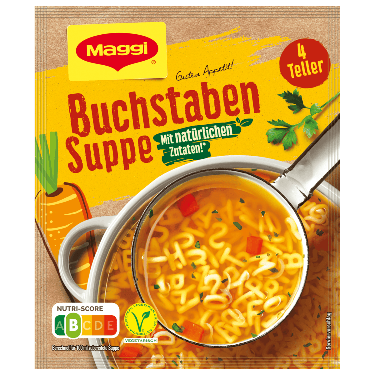 Buchstaben Suppe, ergibt 1l