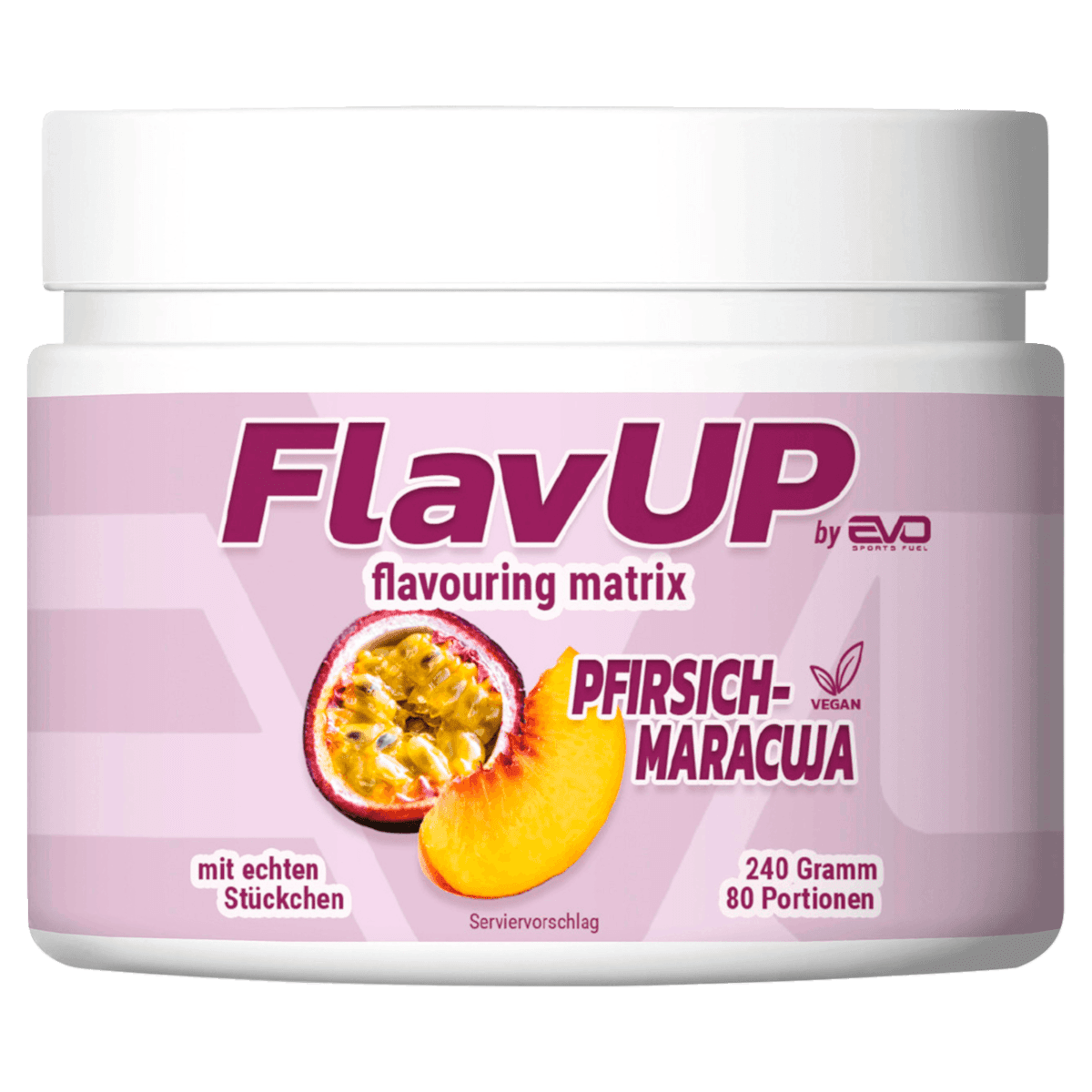 FlavUP Geschmackspulver Pfirsich-Maracuja vegan 240g