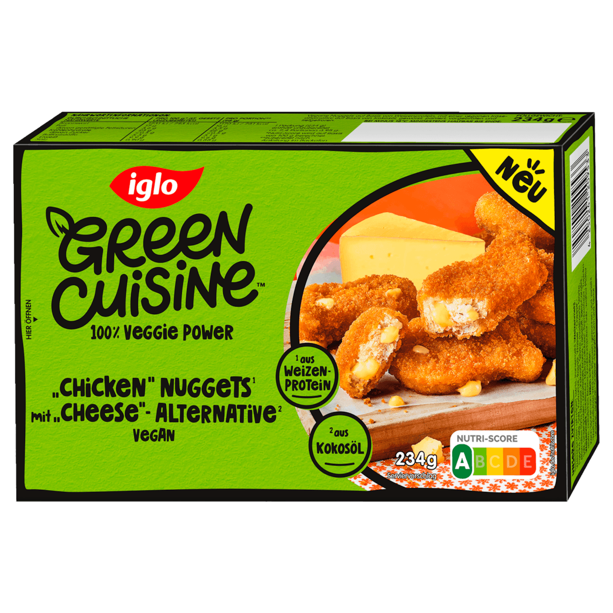 Green Cuisine Nuggets mit Cheese Alternative vegan 234g
