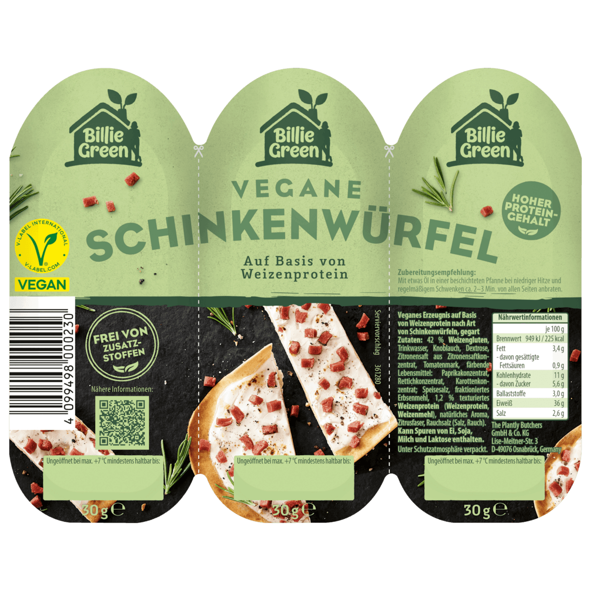 Vegane Schinkenwürfel 3x30g