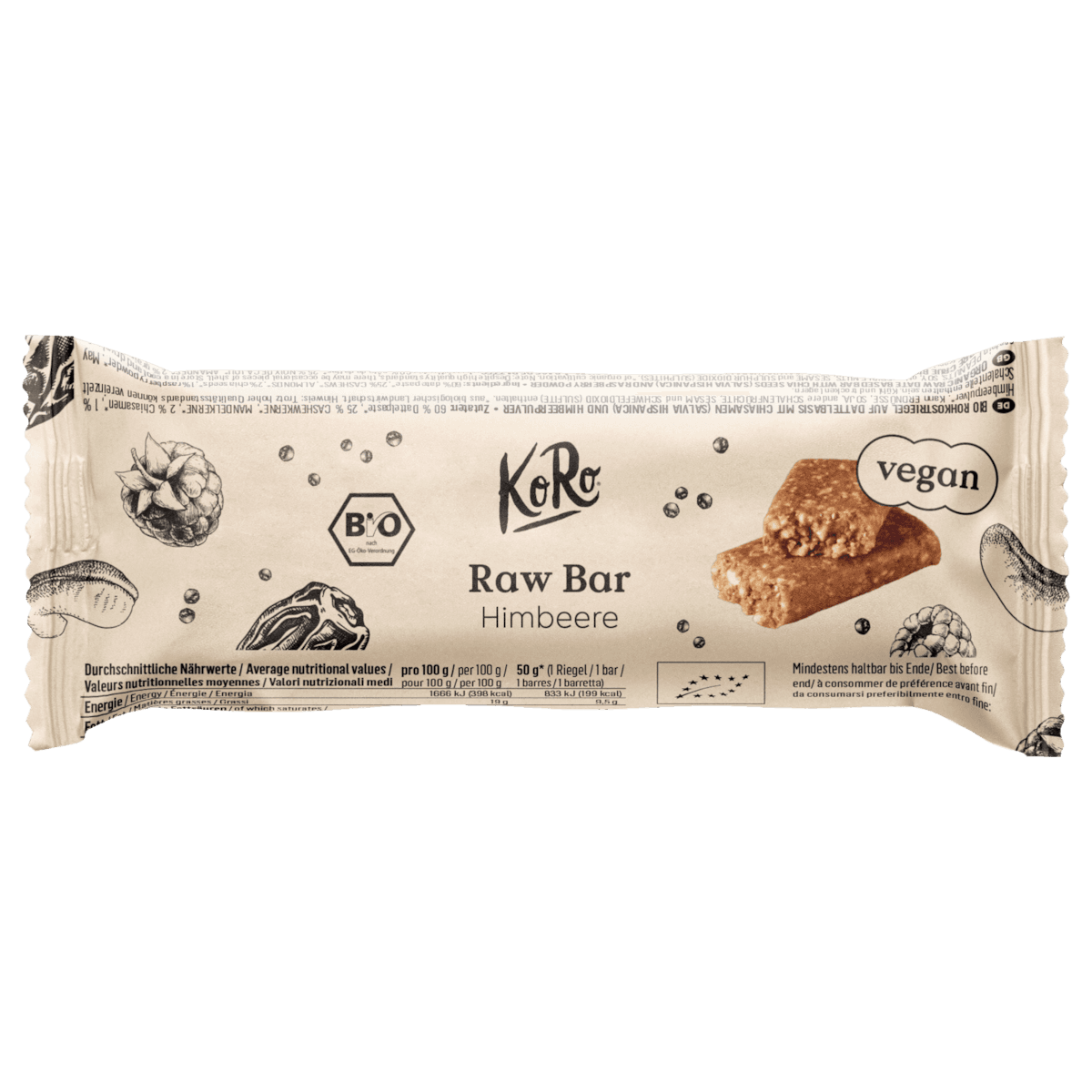 Bio Raw Bar Himbeere vegan 50g