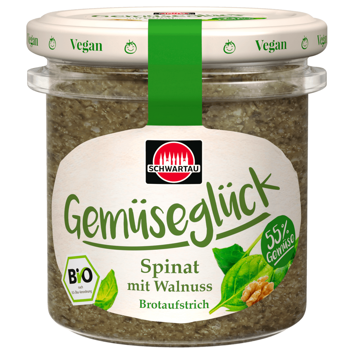 Bio Brotaufstrich Gemüseglück Spinat Walnuss vegan 135g
