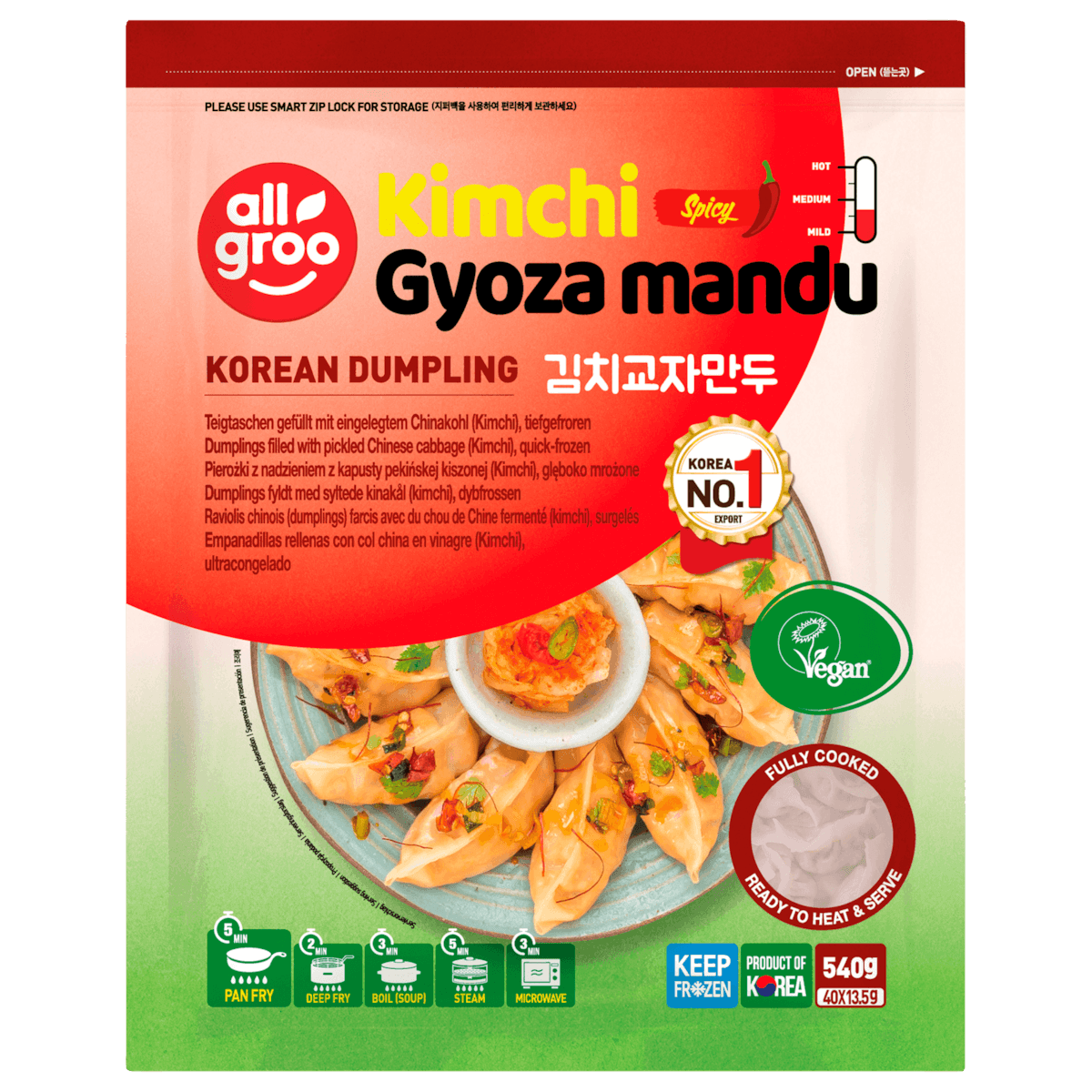 Kimchi Gyoza Mandu Spicy vegan 540g