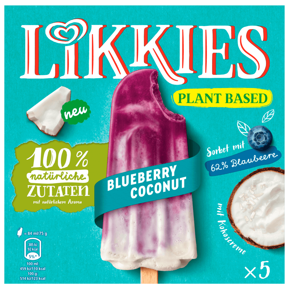 LIKKIES Eis Blueberry Coconut 5x84ml