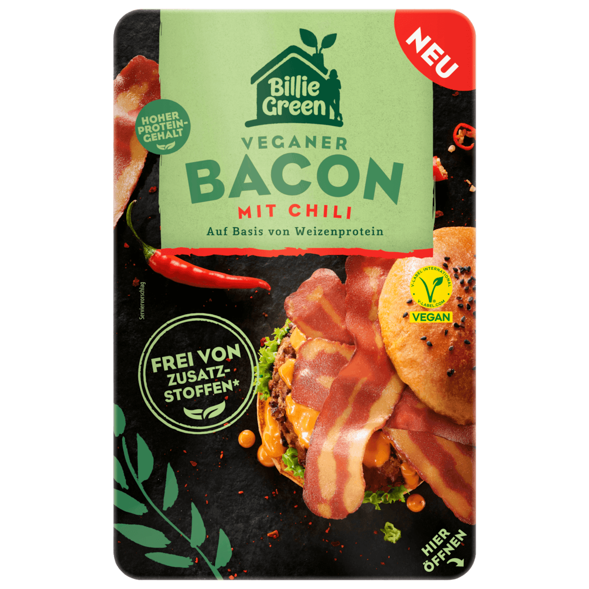 Veganer Bacon mit Chili 90g