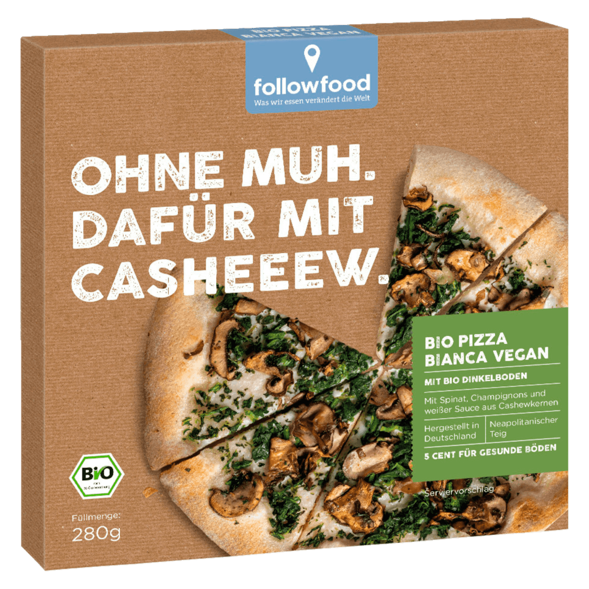 Bio Pizza Bianca mit Dinkelboden vegan 280g
