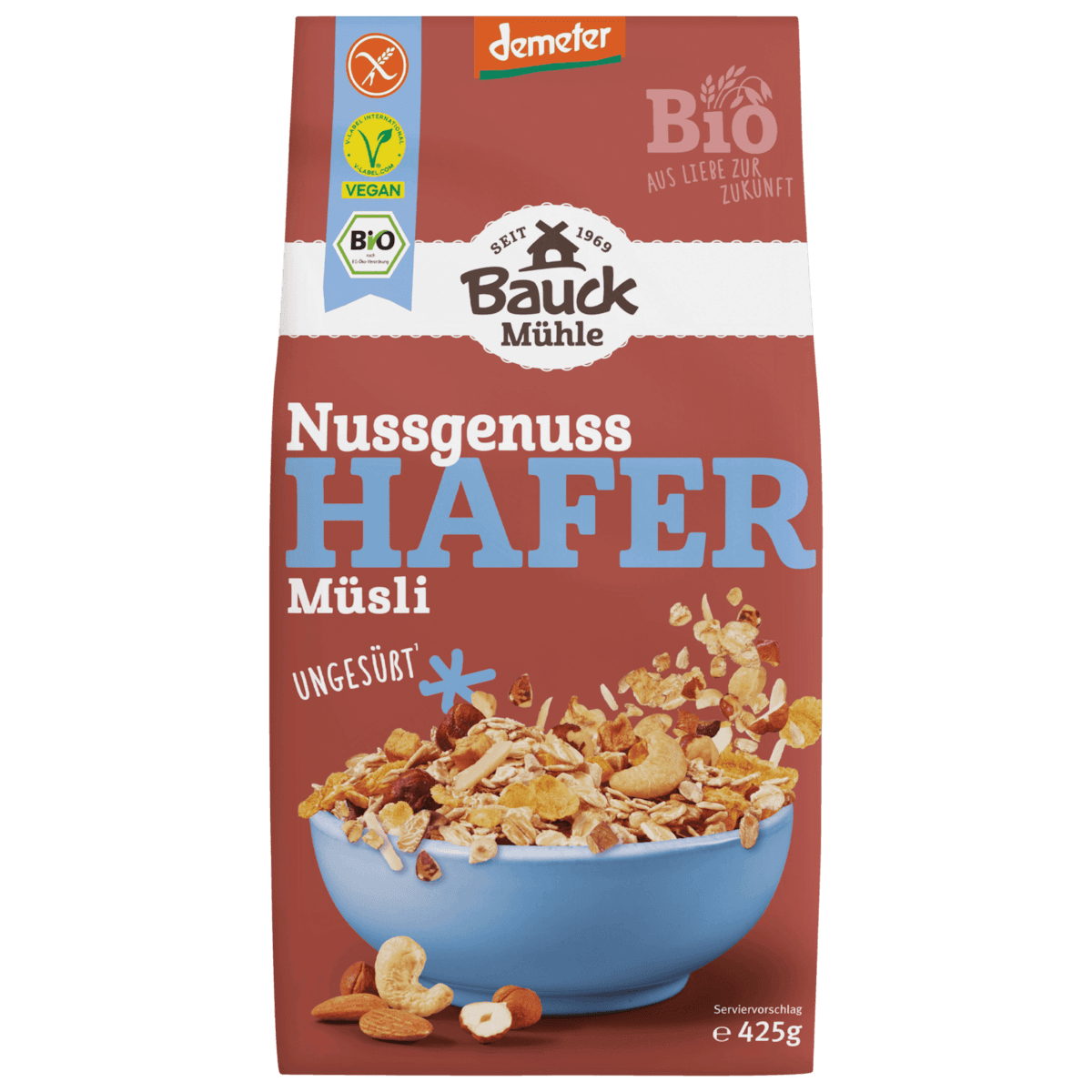 Bio Hafer Nussgenuss Müsli ungesüßt 425g