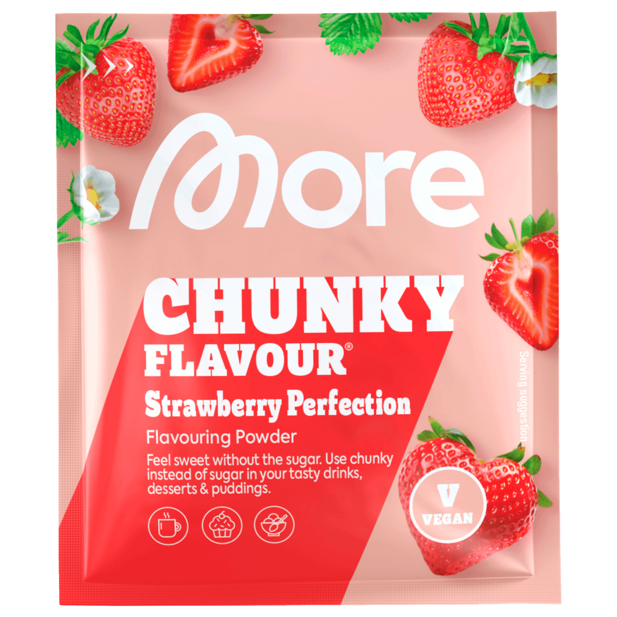More Chunky Strawberry Flavouring Powder vegan 90g