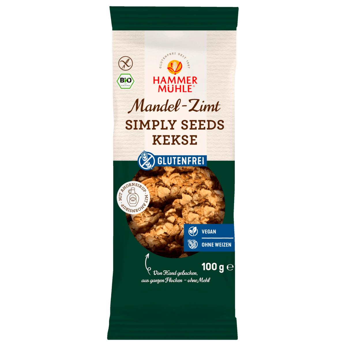Bio Simply Seeds Kekse Mandel-Zimt Glutenfrei 100g