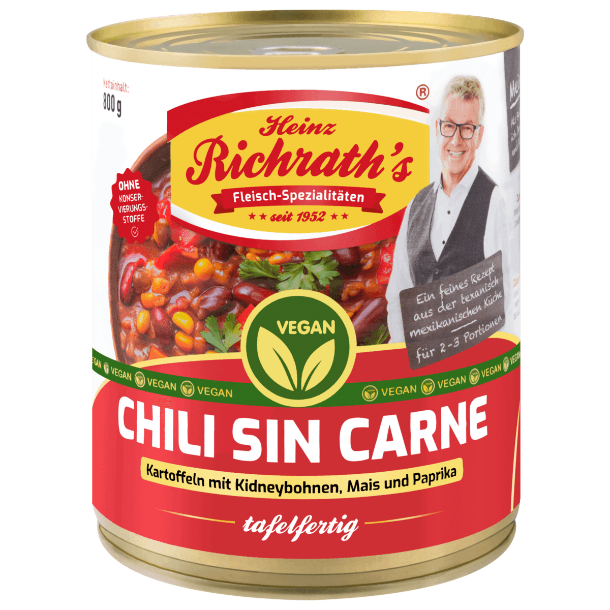 Heinz Richrath's Chili sin Carne vegan 800g