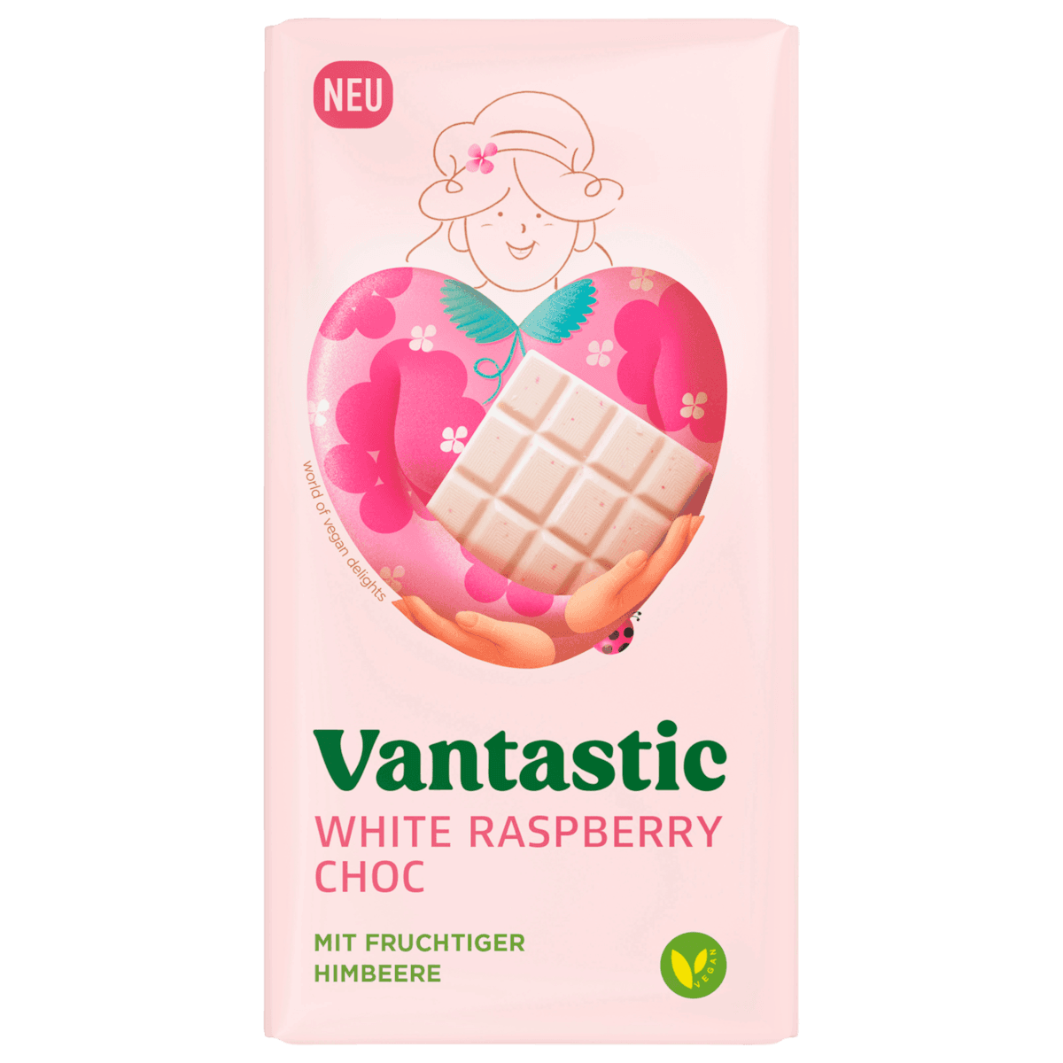 Vantastic White Raspberry Choc vegan 90g