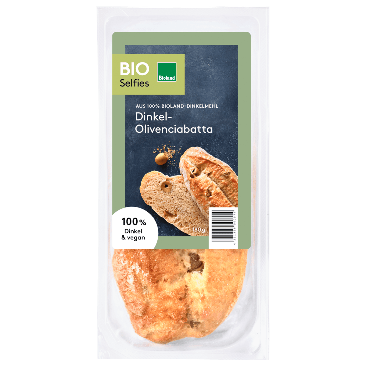 Mühlenbäckerei Bio Bioland Dinkel-Olivenciabatta 180g