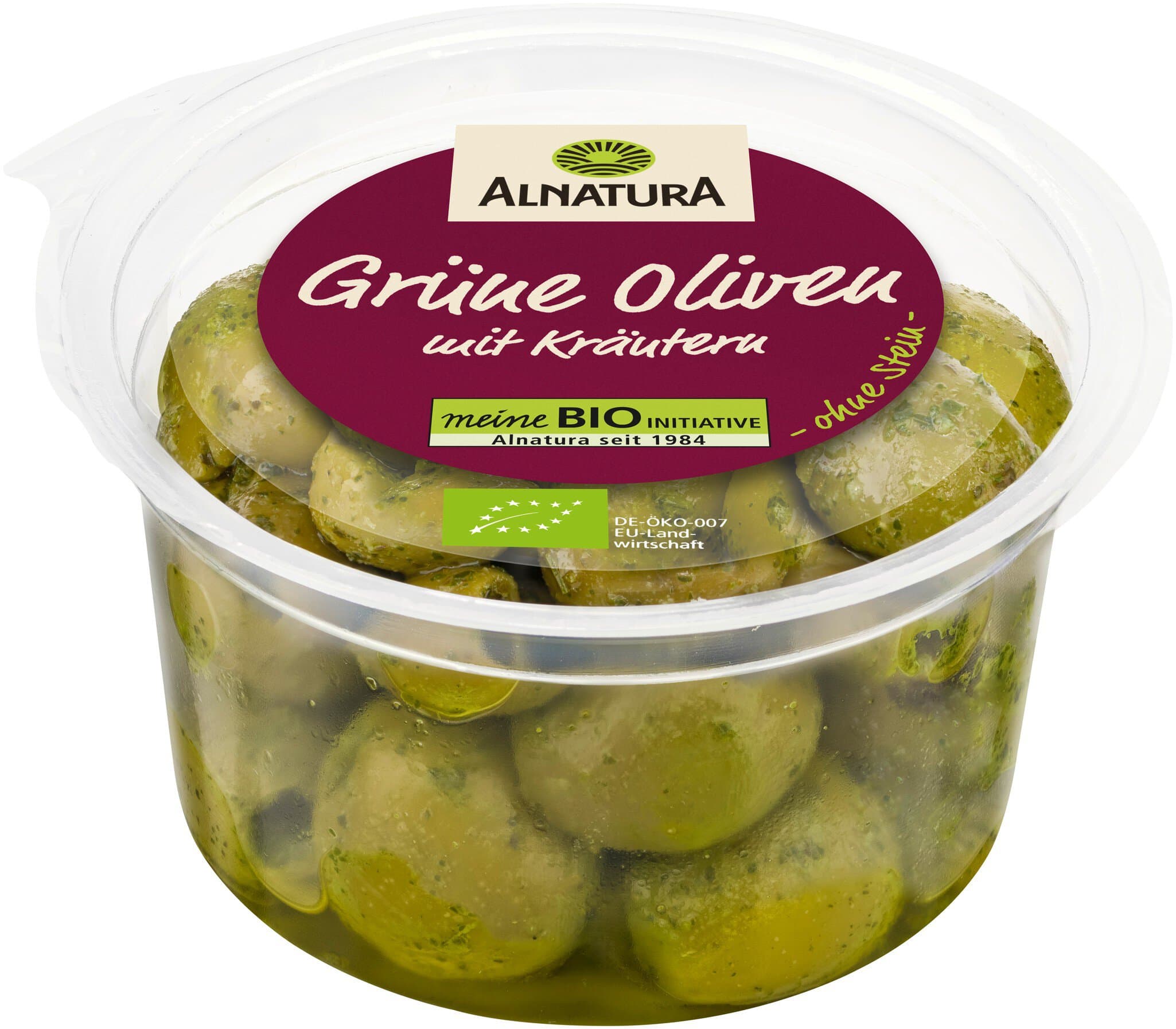 Grüne Oliven mit Kräutern